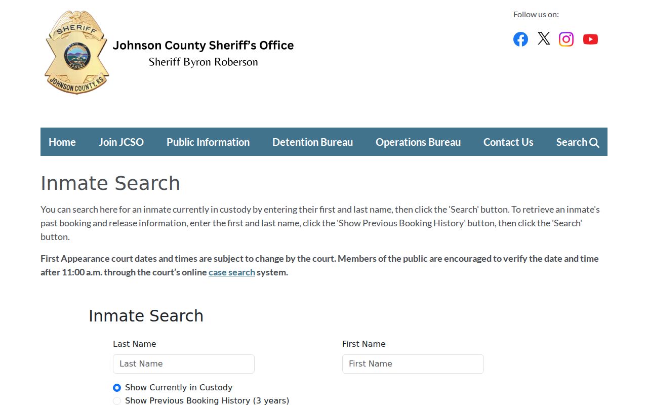 Leawood residents directory Johnson County inmate search