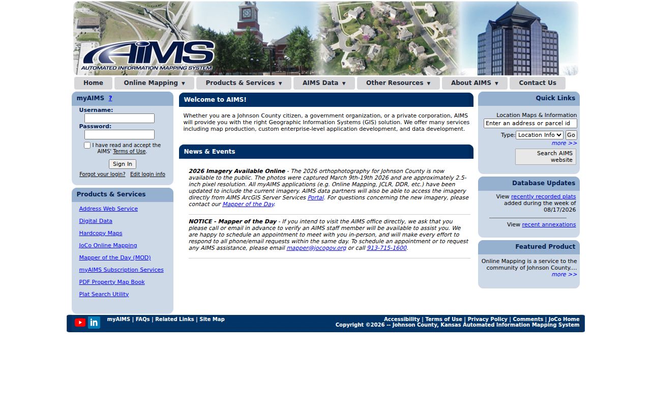 Leawood ZIP code directory current AIMS aerial imagery